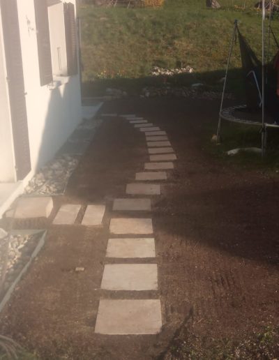 Dalles travertin passe pieds